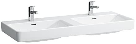 Laufen PRO S Doppelwaschtisch, je 1 Hahnloch, mit Überlauf, 1200x460, weiß, Farbe: Weiß mit LCC - H8149664001041
