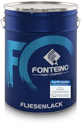Fliesenlack Fliesenfarbe für Wandfliesen Bodenfliesen I Küche Bad WC I Fliesen-Lack Fliesen-FarbeI Rein-Weiss RAL9010 5l (2x2,5l)