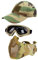 Hodeacc Taktische Maske, Baseballkappen-Set, Verstellbare Halbgesichtsmaske Mit Ohrenschutz, Airsoft-Brille, Augenschutz, Outdoor-Hut für BB/CS-Spiele, 3 Stück