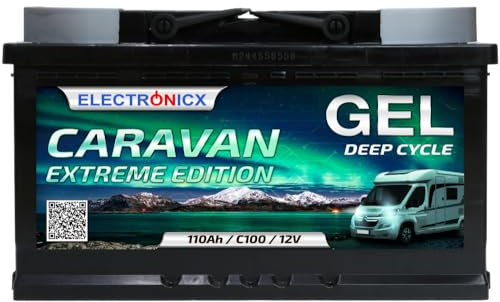 Electronicx GEL Versorgungsbatterie Caravan Extreme 12V 110Ah 110 Ah – 315x175x190 mm –Boot, Van Wohnmobil, Wohnwagen, Camping Batterieakku GEL-Technologie – Pluspol rechts – wartungsfrei
