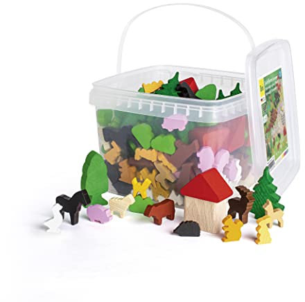 Erzi 41370 Spielfiguren aus Holz für Kinder, Fördert die Kreativität und Feinmotorik