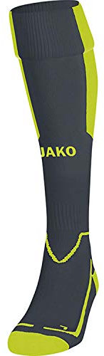 JAKO Unisex Stutzenstrumpf Lazio, Anthrazit/Lime, 31-34