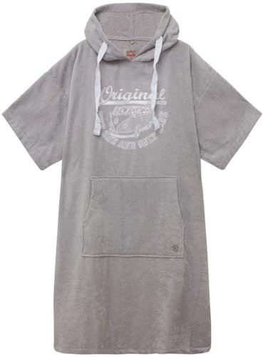 Van One Classic Cars Surf Poncho Strand Poncho Bademantel Umziehhilfe für Damen und Herren VW Bulli »ORIGINAL RIDE« Grau Weiß (XS)