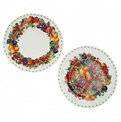 Brandani 52686 Piattino Le Primizie Set 2 Pezzi Porcellana, cm d 20, Forno, Freezer, Lavastoviglie, Microonde