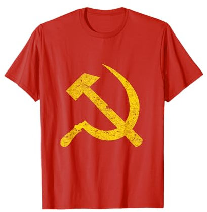 Maglietta vintage con falce e martello socialista Maglietta