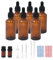 Reyshin 50ml Glass Dropper Bottles, 6 Pack Amber Glass Bottle with Dropper Pipettes Refillable Sample Dropper Bottle for Essential Oil Massage Aromatherapy Eye Drops (50ml amber) (RS-16)