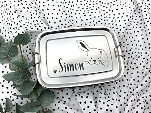 Brotdose personalisiert Hase Edelstahl Brotbox