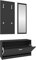 vidaXL Flurmöbel Set 3-TLG. Garderobenset Garderobe Kompaktgarderobe Dielenmöbel Flureinrichtung Flurgarderobe Wandgarderobe Schwarz Holzwerkstoff