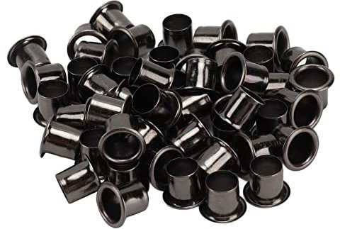 Schwarze Nietösen, 100 Stück, 6 mm, Metall-Ösen für Lederarbeiten, Kleidung, Gürtel, DIY