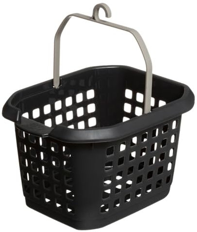 5five - Panier pour Pinces à Linge Hugger 2L Gris - Trous d'Aération - Léger - Accroche Rangement Facile - Corbeille de Rangement Plastique