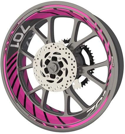 Felgenrandaufkleber für Husqvarna 701 Premium Qualität (Aufkleber für beide Felgen) (Rosa)