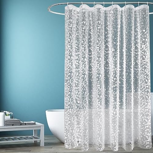 EurCross Rideau de Douche 120 x 200 avec 2 Aimants Puissants pour Cabine de Douche, Rideau Douche Transparent Imperméable et Anti-moisissure