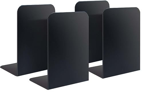 Schwarze Buchstützen aus Metall – stabile und langlebige Bücherregal-Organizer mit rutschfestem Design für Büros, Arbeitszimmer zu Hause – 1 Stück