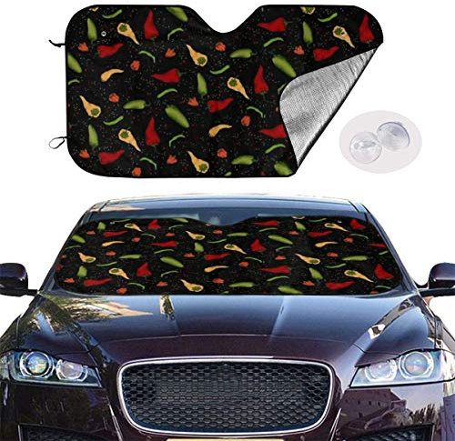 Parasol Plegable para Parabrisas de Coche, Protector Solar, Color Rojo, Amarillo y Verde, para Rayos UV, Sombrilla Coche, 140 cm x 70 cm