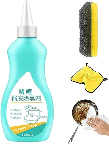 Gel Cleaner for Cookware Bottom, Bottom of The Pot Black Scale Cleaner, Cookware Blackening Agent Burnt Iron Pot Bottom Polishing Kitchen Cleaner (2pcs)