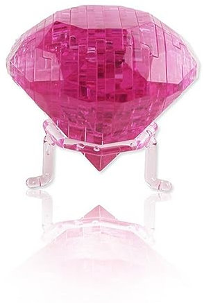 BTYYIHEX 3D-Kristall-Diamant-Puzzle, Kristall-Puzzle, Denkspiele für Puzzler ab 16 Jahren, 41 Teile (rosa Diamant)