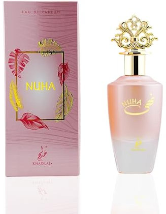 KHADLAJ - Nuha Eau de Parfum | Unisex-Duft mit floralen und holzigen Noten | Sofistizierter und langanhaltender Duft | Ideal für jede Gelegenheit | Elegantes Flaschendesign, 85 mL