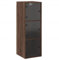 vidaXL Mueble de Pared Puertas de Vidrio marrón Roble 35x37x100 cm