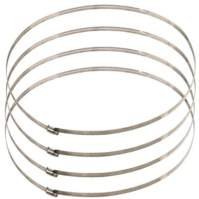 4 Pieces 450mm / 17.7inch Large Size Metal Stainless Steel Duct Clamps Pipe Clamps Hose Clamp Adjustable Ducting Clamps for Securing Hoses and Pipes Tube