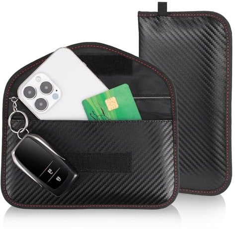 Zocipro 2 Stück Faraday Tasche mit Signalblockierungsfunktion, Rfid Tasche Abschirmung von GPS und RFID, für Handy, Autoschlüssel, Schlüsselanhänger Daten- und Persönlichkeitsschutz
