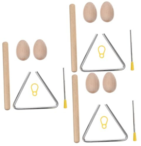 HEMOTON 3 Sätze Orff-Instrument Musikinstrumente Musical Instruments Schlagzeug Halloween-Tischdekorationen Schlaginstrumente für Erwachsene Holzklaven Protokoll einstellen Stock Kind