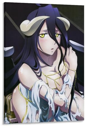 REDCHAMBER Japen Action Fantasy Anime Overlord Role Albedo Poster Kunstwerke Leinwand Poster Wandkunst Drucke Home Modern Decor 60 x 90 cm