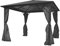 Tidyard Belvédère avec Rideau Anthracite Aluminium 300 x 300 cm, Tente de Réception, Gazebo Pavillon de Jardin, Tonnelle de Extérieur pour Camping, Spectacles, Fête, Terrasse, Plage