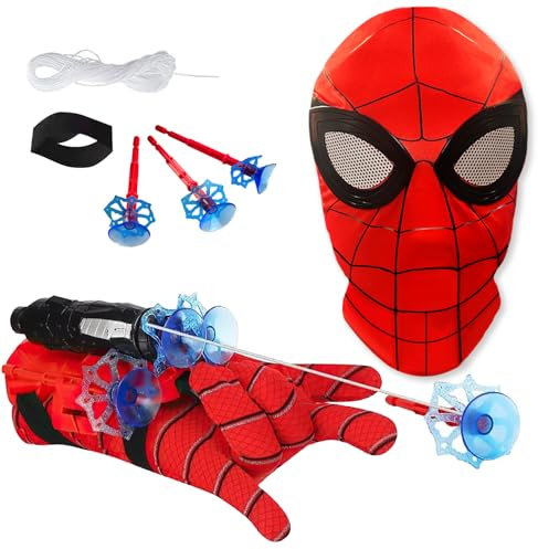 TKGEOUE Spid-er Spielzeug ab 3-8 Jahre Junge, Spid-er Netzwerfer Handschuhe Junge 3 4 5 6 7 Jahre Kinderspielzeug ab 3-10 Jahre Outdoor Indoor Spielzeug Geschenk Junge