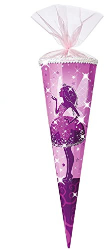 alles-meine.de GmbH mit 3D Glitzer Effekt ! - Schultüte Elfenkönigin - Schmetterlings Fee - Größe wählbar - 35-100 cm - mit Filzabschluß - Zuckertüte - mit/ohne Kunststoff Sp..