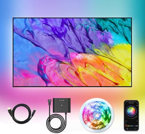 LISHAOHU Luci LED USB TV Colore Cambiando Retroilluminazione SYNC Controllo Intelligente Barra Luminosa Multicolore RGB con Sincronizzazione di Luce E Suono Sorgente di Luce Ambientale HDMI