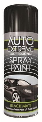 PNJB All Purpose Black Matte Quick Drying Spray Paint, Flexible and Durable Formula, Excellent Adhesion and Coverage, Cover Cracks and Holes, 400ml (1 Pcs)