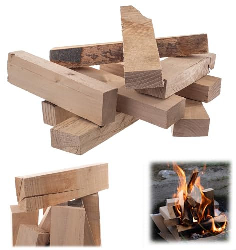 KADAX Leña de Madera de Haya 10 kg, Natural y Eficiente para Chimenea, Horno, Barbacoa y Brasero
