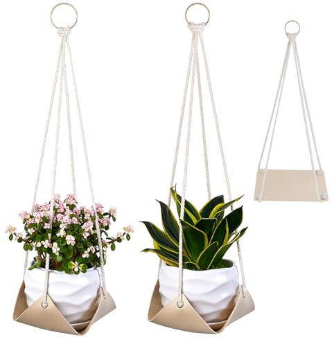 Unicorn Castle Macrame Plant Hanger 2 Pack Hanging Planters Holder Wall Hanging Flower Pot Holder for Indoor Outdoor Balcony Decoration