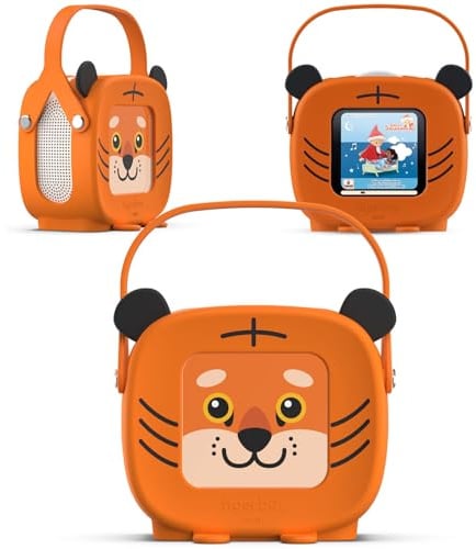 tigermedia tigerbox MINI - Tiggi Tiger | Inkl. 2 Wochen tigertones Zugang | Hörspielbox für kleine Kinder | Mit Offline-Modus, Lautstärkebegrenzung, Kopfhöreranschluss | Kompatibel mit tigercards