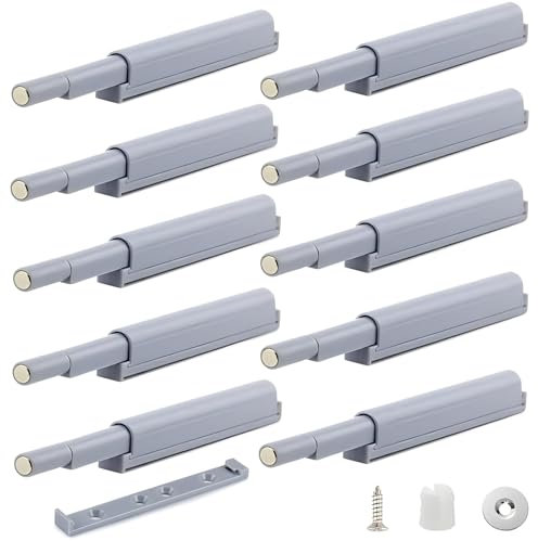 10 PCS Push to Open Door Catches, Soft Close Magnetic Door Latch Kitchen Cupboard Door Push Openers Heavy Duty Touch Release Catch Latch for Closet Wardrobe Closure