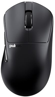 Pulsar Gaming Gears X3 - Ratón inalámbrico para juegos, ultraligero (55 g), ergonómico híbrido, interruptor óptico, 32000 DPI, 750 IPS, sensor XS-1, compatible con 8K (mediano, negro)