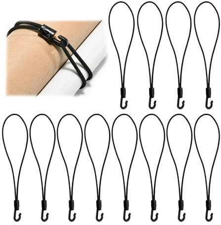 12 Stück Spanngummi Mit Haken,Gummispanner,Spanner,Planenclips,Hooks,Multifunktionshaken Cords,Gummiband,Expander Multifunktional,Karabiner,Abspannseile,Planenhaken,für Planen Zelt Net Camping
