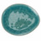 Lot de 6 assiettes à fruits ovales en grès bicolor, intérieur turquoise extérieur noir, The Market F