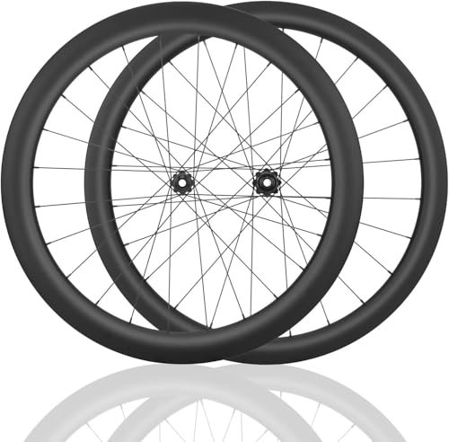 NZVZGKTNTW Rennrad Laufradsatz 700C Carbonfaser-Rennrad-Radsatz, Höhe 28/32/35/38/42/45/50/55/60/65/73 Mm, Steckachse, Center Lock-Scheibenbremse, 24-H-Naben for 8/9/10/11/12-Gang-Kassette(60mm)