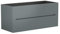 Vente-unique-Mueble Flotante de Lavabo Rayado Gris - 120 cm - PAVANI