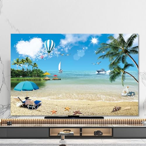 Landscape Printed TV Cover 32-80 Inch TV Dust Cover Waterproof TV Dust Cloth Covers For LED LCD Smart TV(Size:40-43IN(W102xH65CM),Color:C)