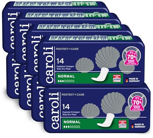 Caroli Protect + Care Hygiene-Einlagen, Vorteilspack, Made in Germany (Normal 8 x 14 Stück) (Normal)