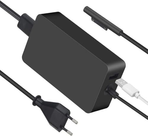 65W 15V 4A Microsoft Ladekabel Ladegerät für Surface Pro/Laptop/Go/Book | Netzteil für Surface Pro 12/11/X/10/9/8/7/7+/6/5/4/3, Surface Laptop 8/7/6/5/4/3/2/1, Surface Go 4/3/2/1, Surface Book 3/2/1