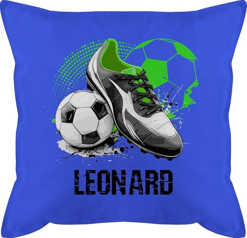 Kissen 50x50 - Personalisiertes Fußballgeschenk mit Namen | Geschenke für Fußballfans Fußball - 50 x 50 cm - Blau - Junge sitzkissen Fussball fußballfan fußballer Polster