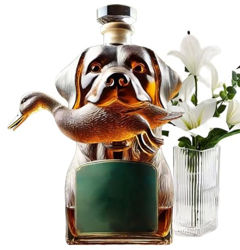 Whiskey Decanter - Hunting Dog Tequila Decanter Liquor Bottles | Airtight Alcohol Holder Dog Statue, Home Decor Table Centerpieces for Wine Tequila Bourbon Party Decorations