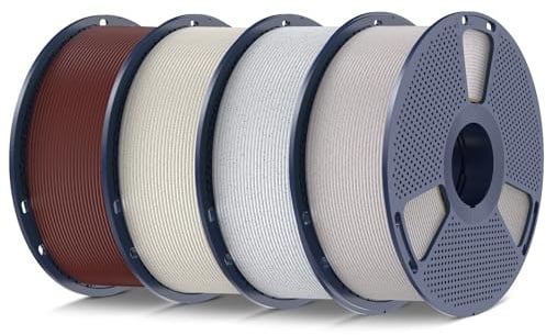 SUNLU 4KG PLA Marmor Filament 1.75mm, 3D Drucker Filament Marble PLA | 600 mm/s High Speed Marble Filament, Natürliche Marmorähnliche Textur, Kühlweiß+Hellgrau+Hellkastanienbraun+Ziegelrot