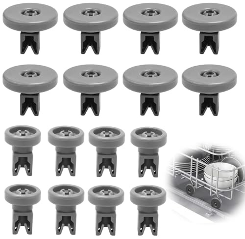 16PCS Dishwasher Basket Wheels Replacement Upper Lower Rack Rollers for AEG | Dishwasher Rack Wheel Replacement Parts,for Zanussi Electrolux, Smooth Sliding Rollers Upper and Lower Baskets Easy Install