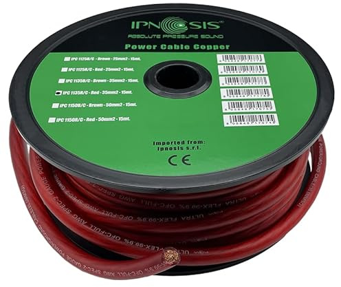 Cavo Alimentazione Puro Rame 35mm² Rosso Bobina Intera Da15 Metri IPNOSIS IPC 1135 R/C