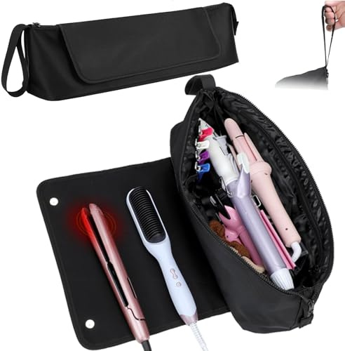 Reise Aufbewahrungstasche kompatibel mit Dyson Airwrap Haarglätter und Styler, Leichte Reisetasche zum Glätteisen, Tasche, Wasserdichte Travel Bag, für Urlaub(schwarz-1)