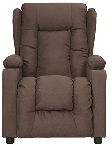 PUGYNBK Poltrona relax con funzione reclinabile manuale in 3 posizioni, rivestimento in tessuto, seduta e braccioli imbottiti spessi, struttura in legno e metallo stabile, comoda poltrona per TV